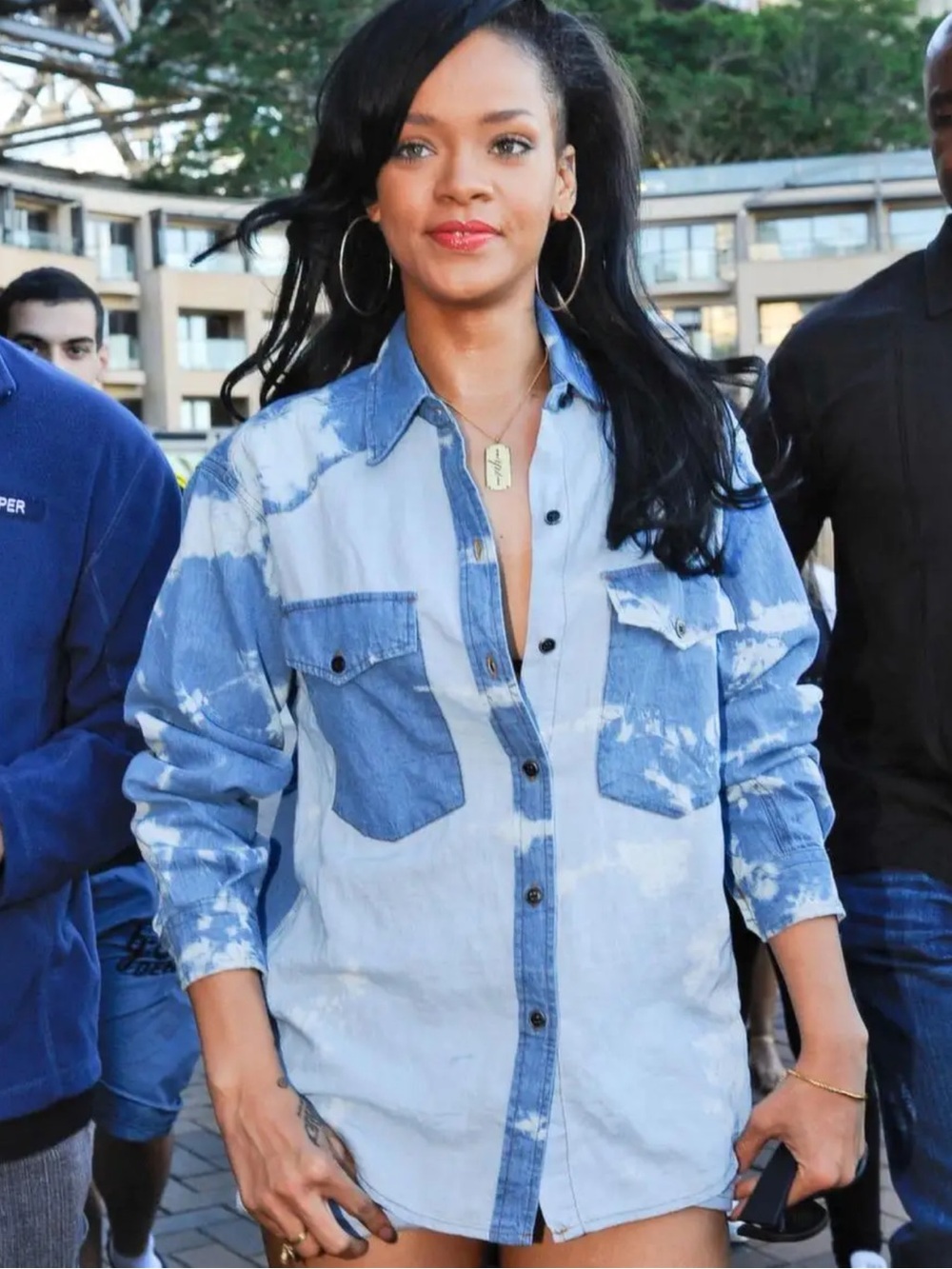 Isabel Marant Light Blue and White Tie-Dye Denim Shirt